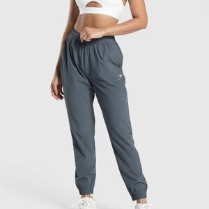 🍄3/50$🍄 Gymshark Women's Training Woven Pants Titanium Blue Gym Joggers